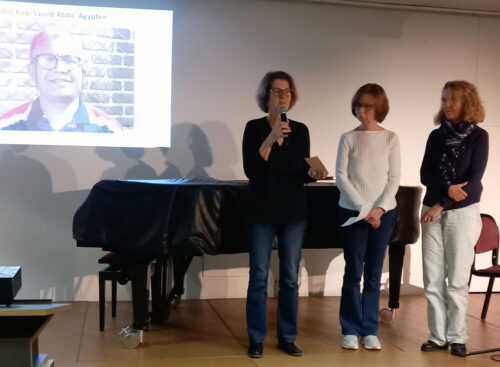 Almut, Marion und Mechtild stellen positive Fälle der Amnesty-Arbeit vor